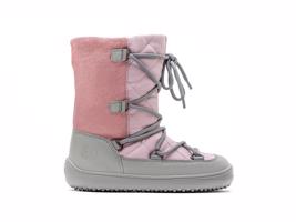 Detské zimné barefoot topánky Be Lenka Snowfox Kids - Pink &amp; Grey 31